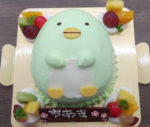 ペンギンのキャラクターケーキ 熊本 玉名 ロールケーキ 大俵 が名物のケーキショップ はなもも